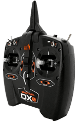 Spektrum DXe transmitter left facing shot