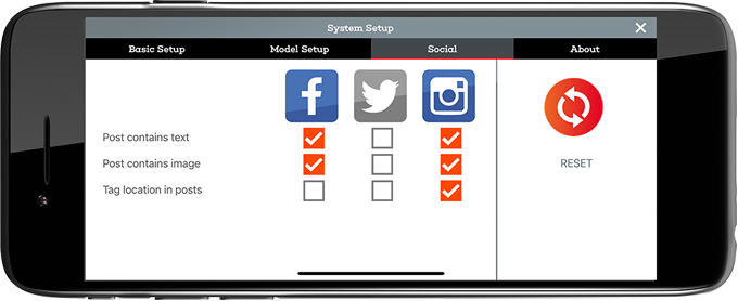 Share setups via social networks.